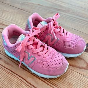 Girls Pink New Balance Tennis Shoes